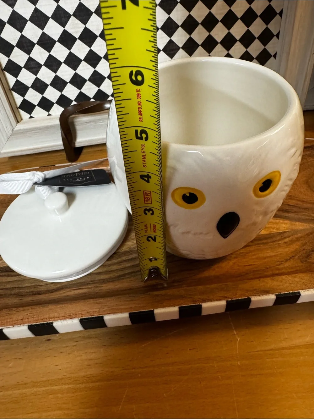 Rae Dunn White Owl Hedwig Canister with Lid NEW